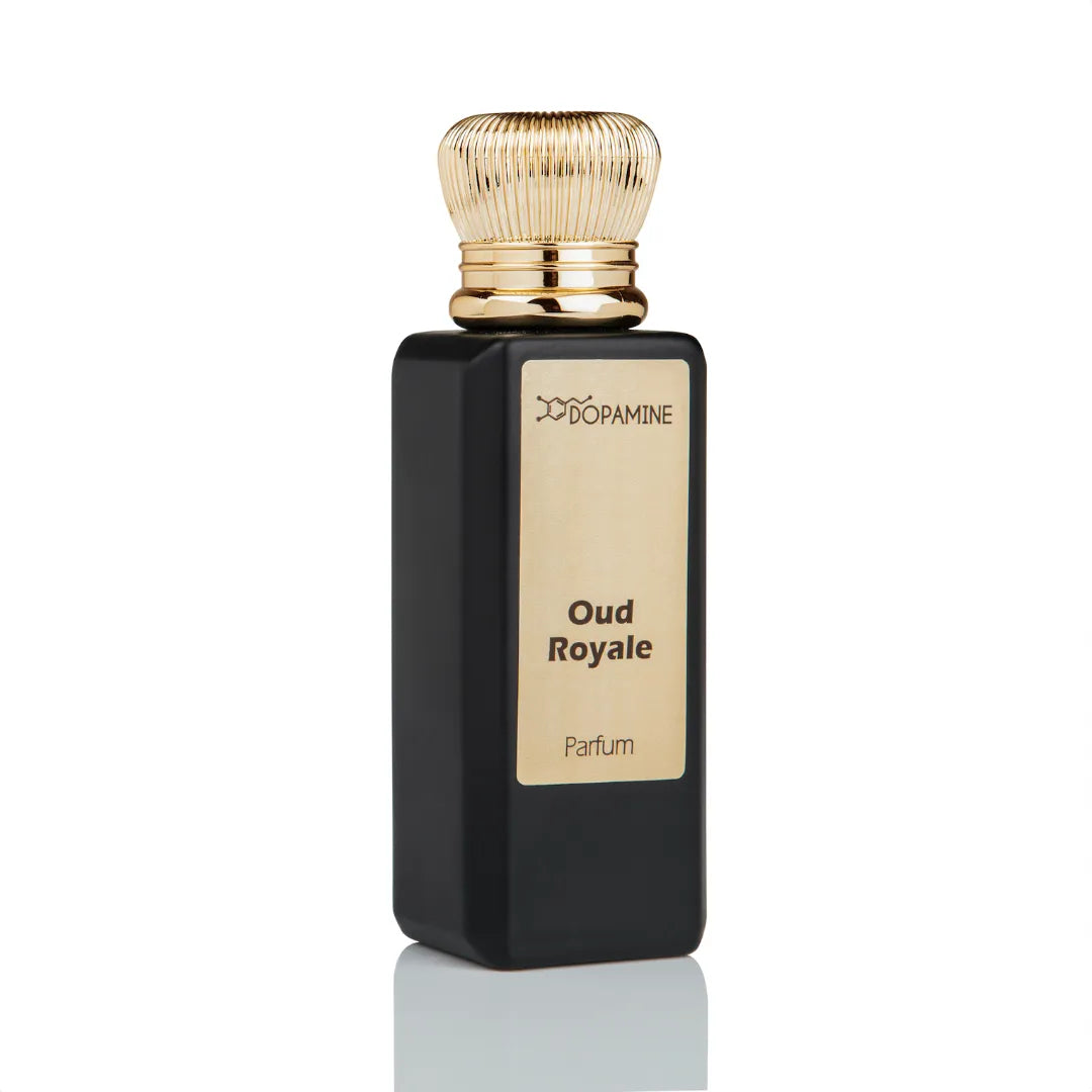 Oud Royale perfume bottle on white background